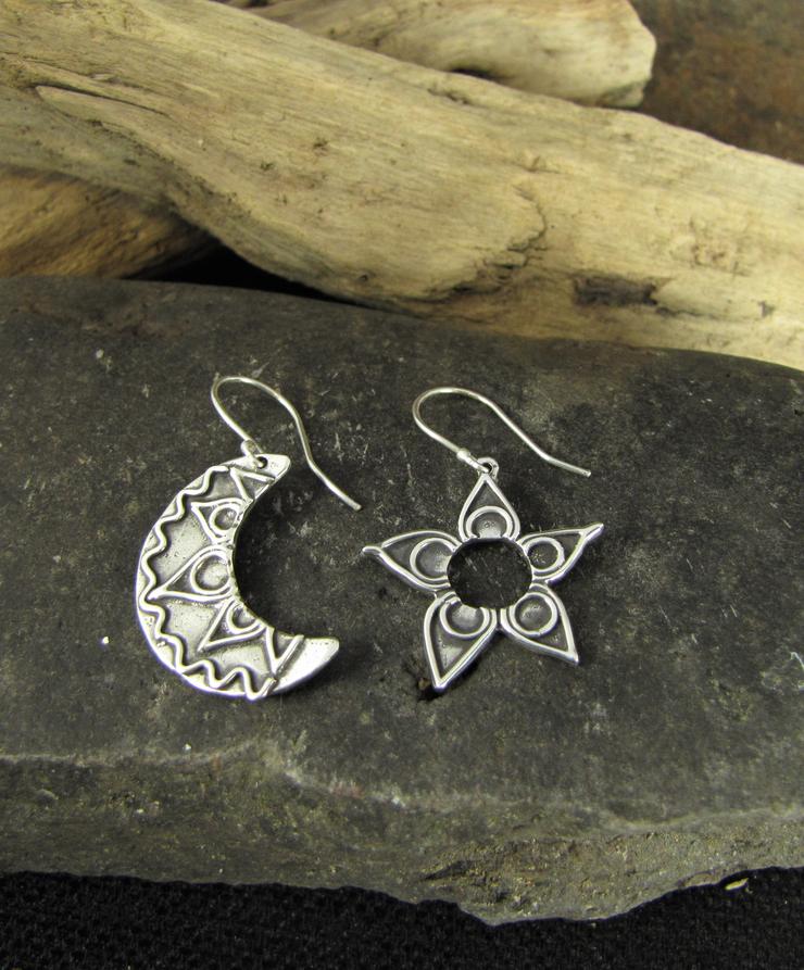 Moon and Star Earrings