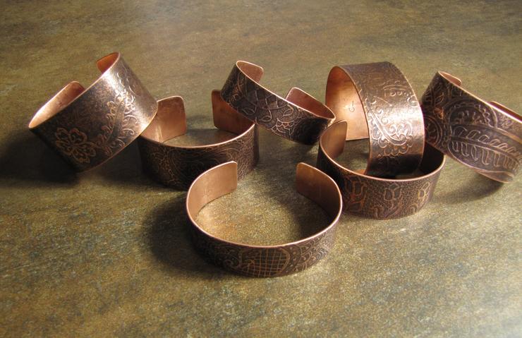 Rolled Copper Cuffs